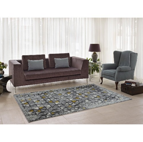 LA DOLE RUGS  La Dole Diamond 6'5" X 9'5" Area Rug - In Grey