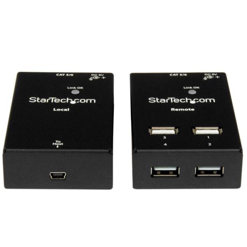StarTech 4-Port USB 2.0 Over Cat5/Cat6 Extender up to 50m (USB2004EXTV)