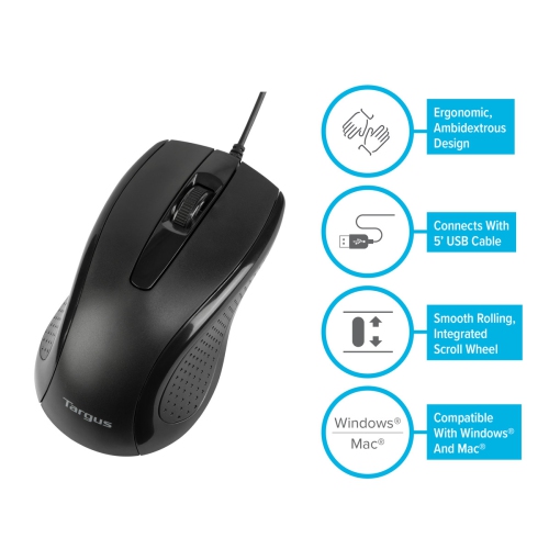 Targus 3-Button USB Full-Size Optical Mouse