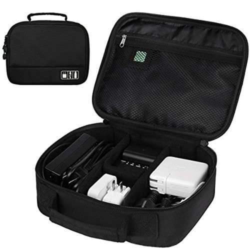 Navor Universal Travel Electronics accessories Storage Organizer Case Bag-Black