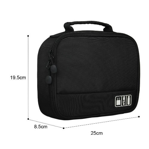 Navor Universal Travel Electronics accessories Storage Organizer Case Bag-Black