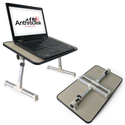 Anthrodesk Laptop Table with Adjustable Legs and Tilting Tray
