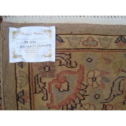 Ahmedani Kash Flowers Allover Classic Designed Wool Silk Hand Knotte Carpet 8.4' x 5.2' Area Rug - Multi-Colour