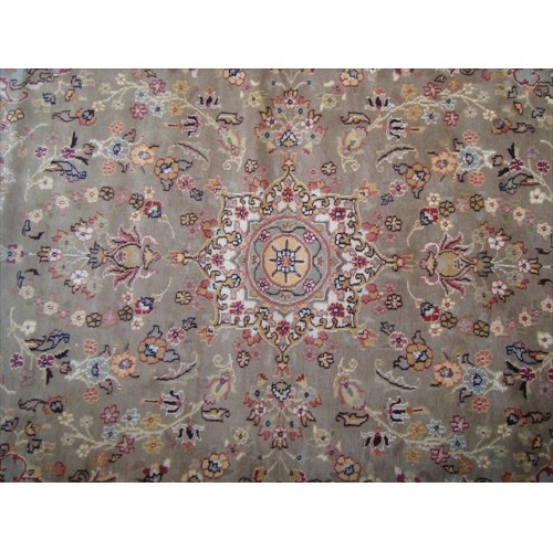Ahmedani Kash Flowers Allover Classic Designed Wool Silk Hand Knotte Carpet 8.4' x 5.2' Area Rug - Multi-Colour