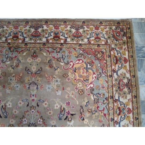 Ahmedani Kash Flowers Allover Classic Designed Wool Silk Hand Knotte Carpet 8.4' x 5.2' Area Rug - Multi-Colour