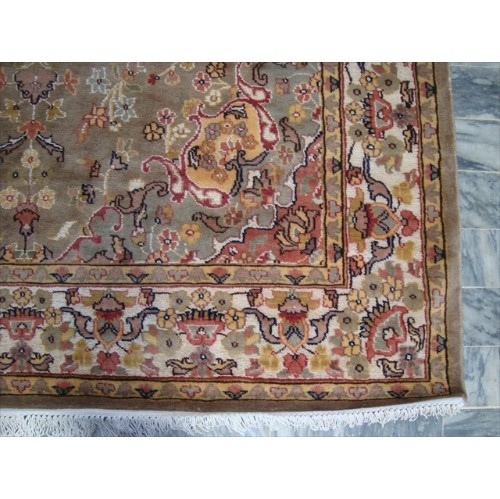 Ahmedani Kash Flowers Allover Classic Designed Wool Silk Hand Knotte Carpet 8.4' x 5.2' Area Rug - Multi-Colour