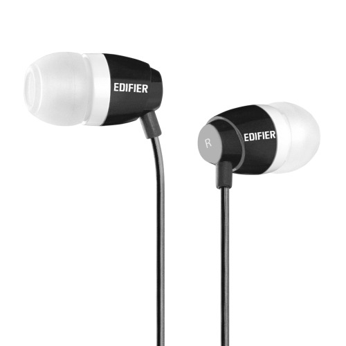 Edifier H210 Ecouteurs Intra-auriculaire - Oreillettes Stéréo Hi-Fi pour Musique, Podcasts et Livres Audio Sans Micro - Noir