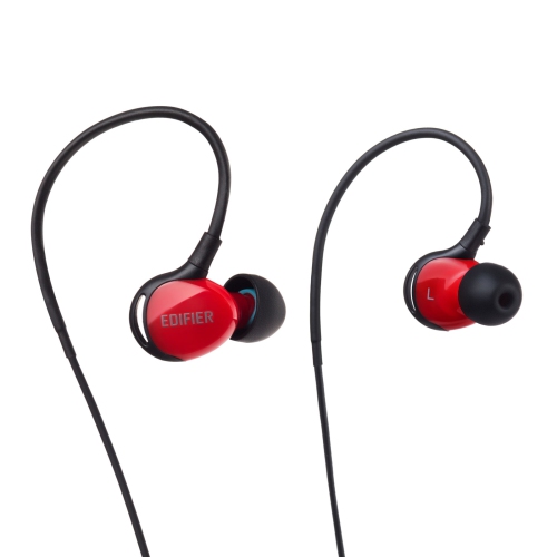 Edifier P281 Waterproof Headphones - Sports In-Ear Earphones IP57 Rated with Memory Around-the-ear Wire - Red