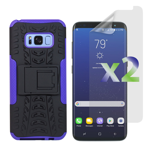 Exian Fitted Soft Shell Case for Samsung Galaxy S8 - Purple