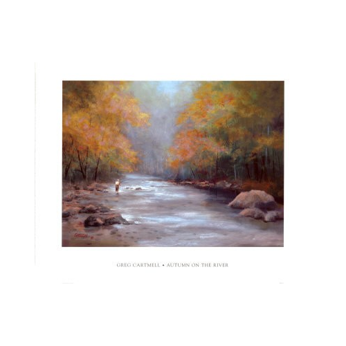 Gregory Cartmell, Autumn on The River, 24 X 30", Landscape Art Print