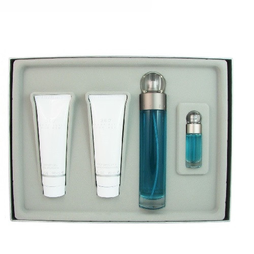 Set - Perry Ellis 360 M 100ml 4pc Gift Set (with mini, SG & AS)