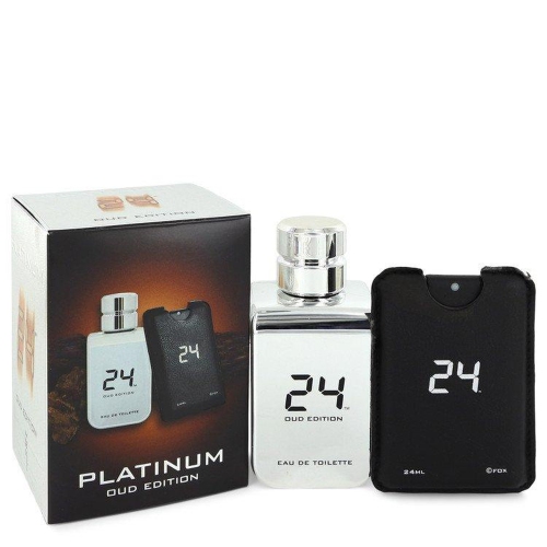 Gift Set - ScentStory 24 Platinum Oud EDT M 100ml Gift Set (with 24ml bonus travel spray)