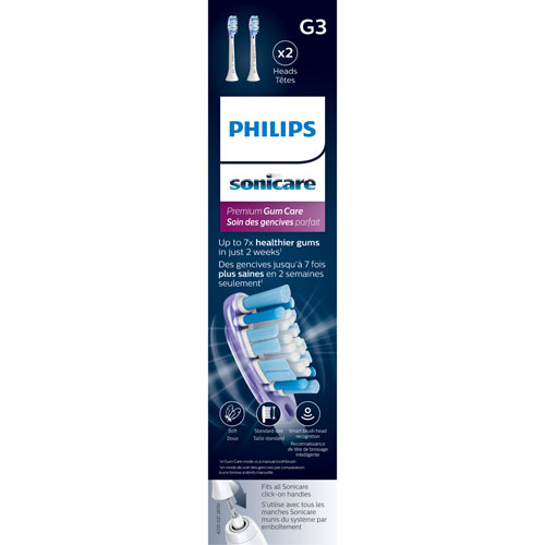 Philips Sonicare Premium Gum Care Replacement Toothbrush Heads - 2 Pack - White