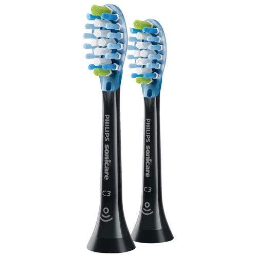 Tête de brossage pour Sonicare Premium Plaque Control de Philips - Ensemble de 2 - Noir