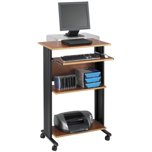 SAFCO  Müv Standing Wood Workstation In Cherry