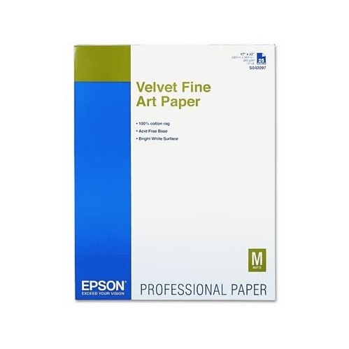 Epson Velvet 17 x 22 Inch Fine Art Paper 25 Sheets