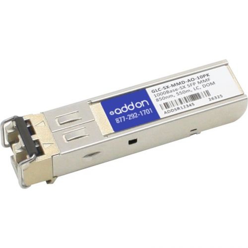 AddOn 10-Pack of Cisco GLC-SX-MMD Compatible TAA Compliant 1000Base-SX SFP Transceiver