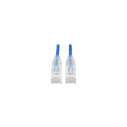 Tripp Lite Cat6 Gigabit Snagless Molded Slim UTP Patch Cable, Blue, 3ft
