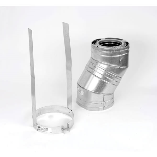 M G Duravent 6DP-E30 6 Inch Dura-Vent Dura/plus 30 Deg Galvalume Elbow Kit Includes 2 Adj Elbows 1 Elbow Strap