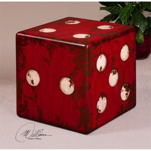 Uttermost Dice Accent Table in Red