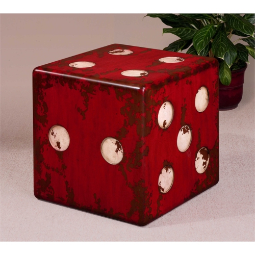 Uttermost Dice Accent Table in Red