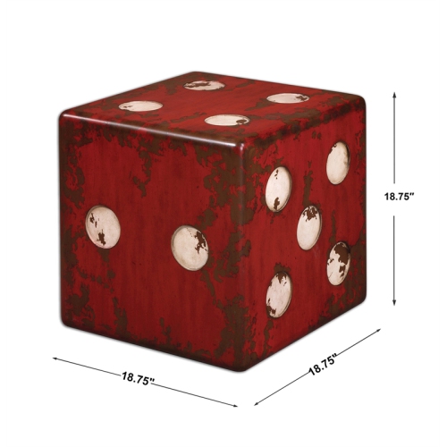 Uttermost Dice Accent Table in Red