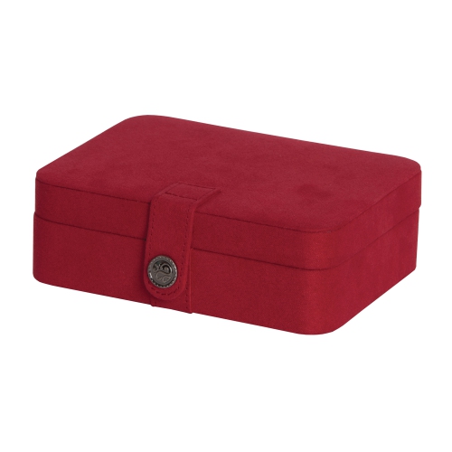Mele & Co 0057322M Giana Plush Fabric Jewelry Box with Lift Out Tray in Red