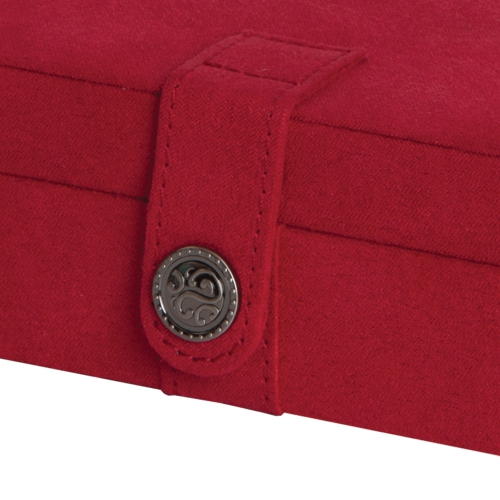 Mele & Co 0057322M Giana Plush Fabric Jewelry Box with Lift Out Tray in Red