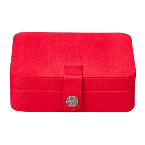Mele & Co 0057322M Giana Plush Fabric Jewelry Box with Lift Out Tray in Red