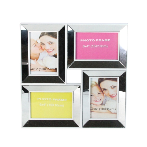 Gordon 32011781 13.75 in. White Trimmed Glass Encased Photo Picture Frame Collage Wall Decoration