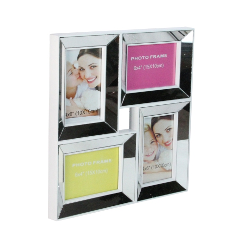 Gordon 32011781 13.75 in. White Trimmed Glass Encased Photo Picture Frame Collage Wall Decoration