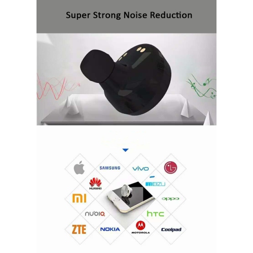 Bluetooth Headset with Car Charger Adapter for iPhone Samsung Android – Wireless Earbuds V4.1, HiFi Stereo, Auto Connect, Handsfree Calling, 10m