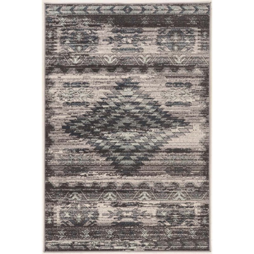 LINON HOME DECOR  Linon Rugvt0223 2 X 3 Ft. Vintage Collection Aztek Power Loomed Rug - In Grey