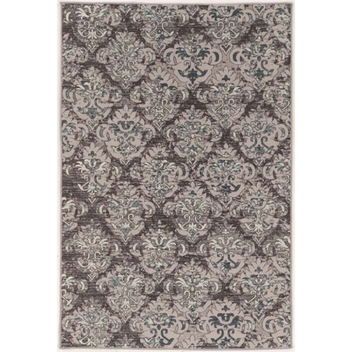 LINON HOME DECOR  Linon Rugvt0723 2 X 3 Ft. Vintage Collection Clara Power Loomed Rug - In Grey