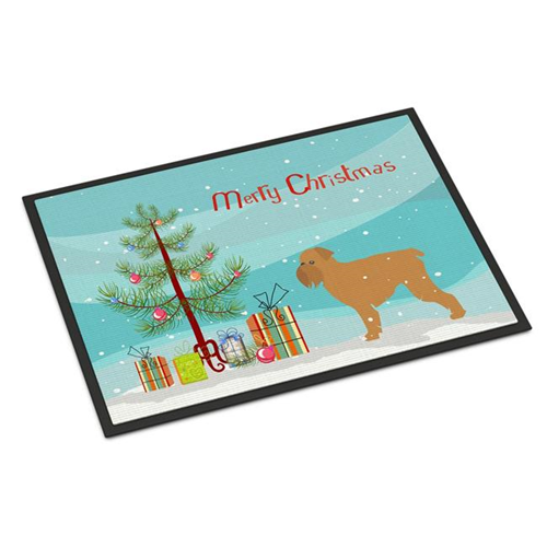 Carolines Treasures BB2958MAT Brussels Griffon Merry Christmas Tree Indoor or Outdoor Mat 18x27