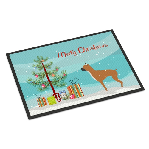 Carolines Treasures BB2971MAT Boxer Merry Christmas Tree Indoor or Outdoor Mat 18x27