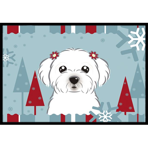 Carolines Treasures BB1704MAT Winter Holiday Maltese Indoor & Outdoor Mat 18 x 27 in.