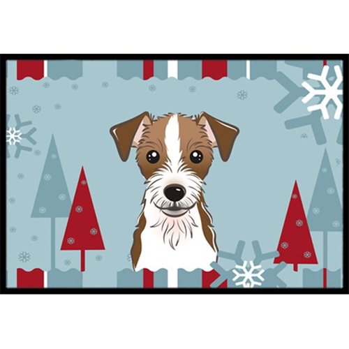 Carolines Treasures BB1698MAT Winter Holiday Jack Russell Terrier Indoor & Outdoor Mat 18 x 27 in.