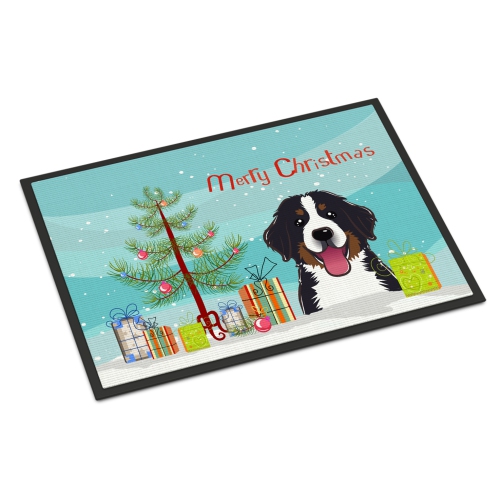 Carolines Treasures BB1609MAT Christmas Tree & Bernese Mountain Dog Indoor or Outdoor Mat 18 x 27