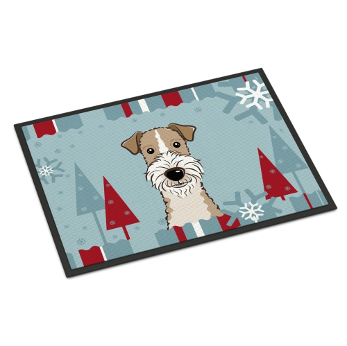 Carolines Treasures BB1743MAT Winter Holiday Wire Haired Fox Terrier Indoor & Outdoor Mat 18 x 27 in.