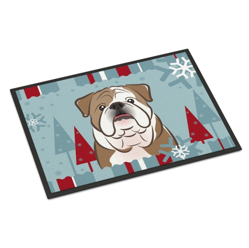 Carolines Treasures BB1715MAT Winter Holiday English Bulldog Indoor & Outdoor Mat 18 x 27 in.