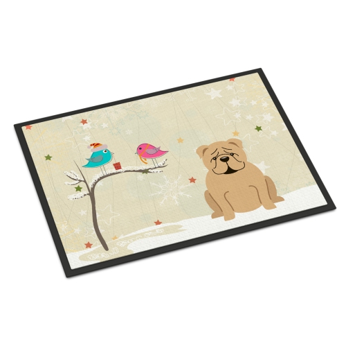 Carolines Treasures BB2596MAT Christmas Presents Between Friends English Bulldog Fawn Indoor or Outdoor Mat 18 x 0.25 x 27 in.