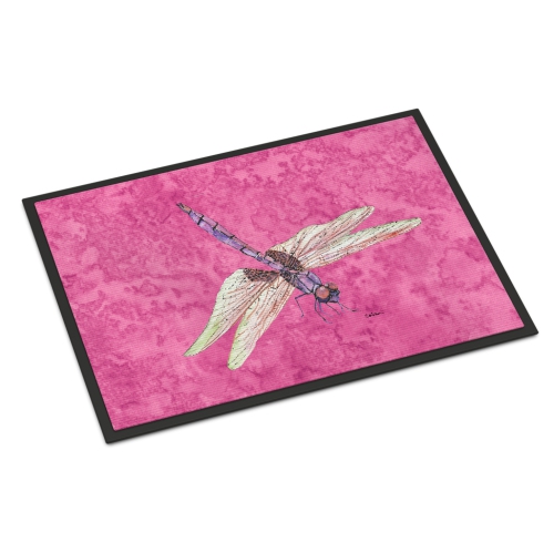 Carolines Treasures 8891MAT 18 x 27 In. Dragonfly on Pink Indoor or Outdoor Mat