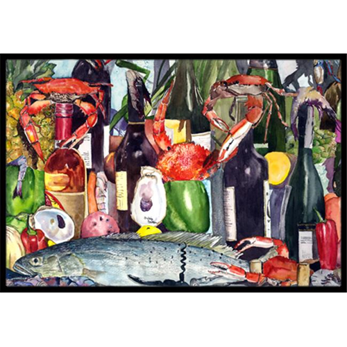 Carolines Treasures 8916MAT 18 x 27 In. Wine and Speckled Trout Indoor or Outdoor Mat