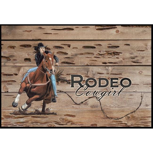 Carolines Treasures SB3055MAT Tapis intérieur ou extérieur Rodeo Cowgirl Barrel Racer