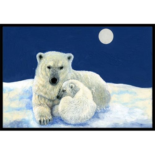 Carolines Treasures BDBA0429MAT Polar Bears Moonlight Snuggle Indoor or Outdoor Mat 18 x 27