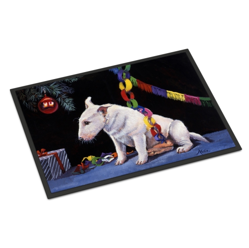 Carolines Treasures FMF0012MAT Bull Terrier Under the Christmas Tree Indoor or Outdoor Mat 18 x 27