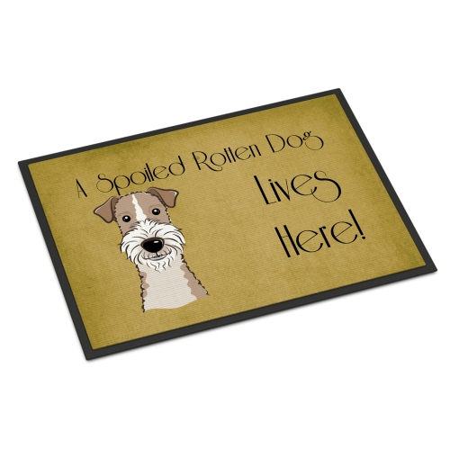 Carolines Treasures BB1495MAT Wire Haired Fox Terrier Spoiled Dog Lives Here Indoor & Outdoor Mat 18 x 27 in.