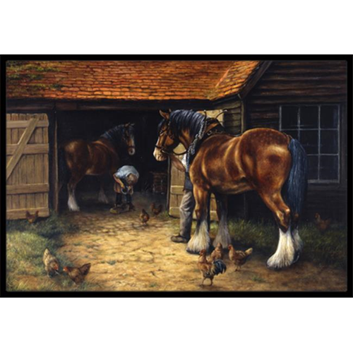 Carolines Treasures BDBA0086JMAT Horse & the Blacksmith by Daphne Baxter Indoor or Outdoor Mat 24 x 36
