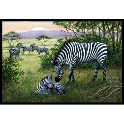 Carolines Treasures BDBA0385JMAT Zebras in the Field with Baby Indoor or Outdoor Mat 24 x 36